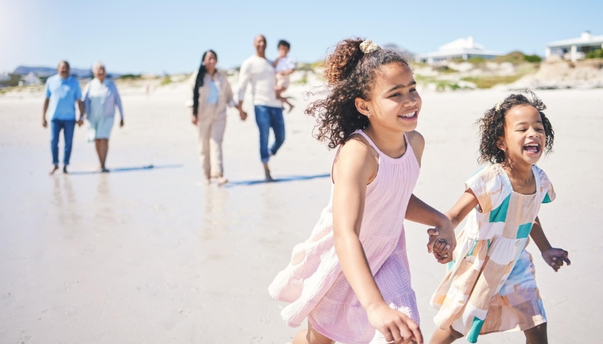 Family beach holiday